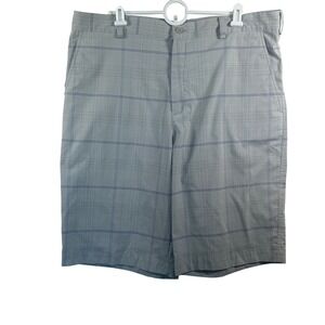 Nike Golf Shorts Mens 36 Gray Blue Plaid Performance Athletic